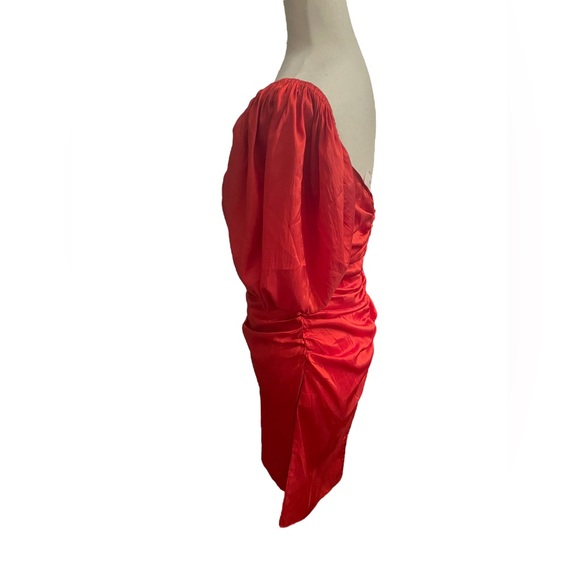 REVOLVE LPA Red Shirred Button Up Dress Cocktail - Picture 12 of 16